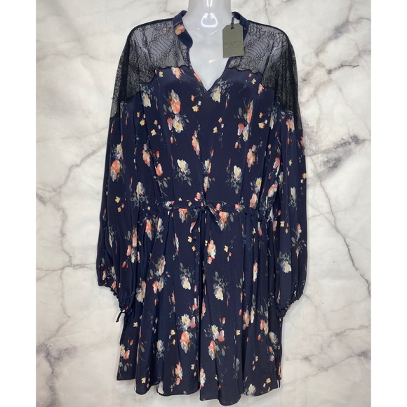 All Saints Dresses & Skirts - NEW ALL SAINTS LAYA MEADOW DRESS MUSTIC BLUE SILK